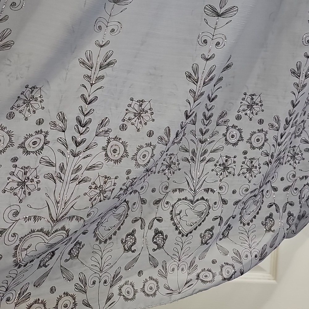 Gray Silver Sheer Overlay Adjustable Spaghetti Strap Maxi Dress No Tags Fits S/M - Picture 4 of 7